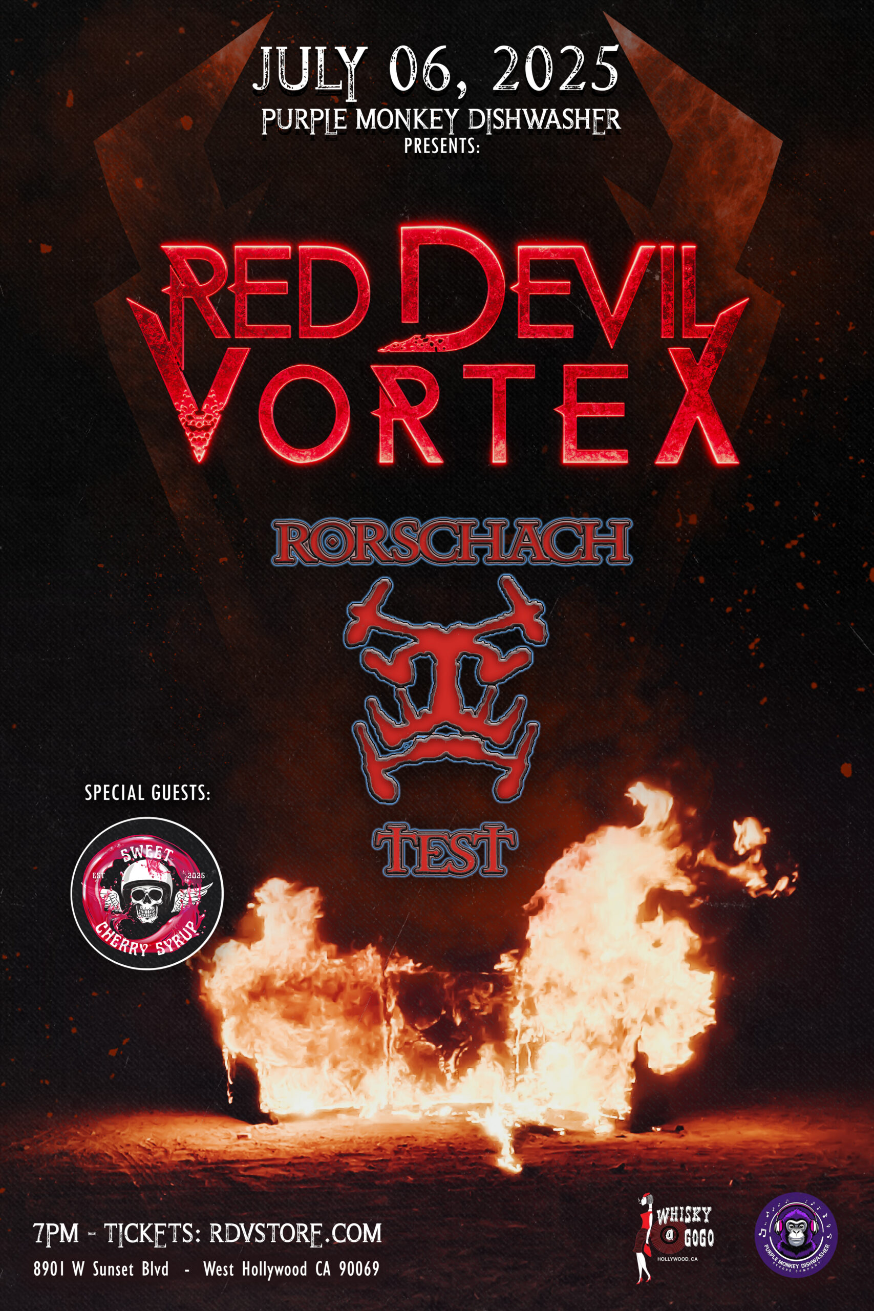 PMD RECORDS PRESENTS: RED DEVIL VORTEX, RORSCHACH TEST with special guests SWEET CHERRY SYRUP