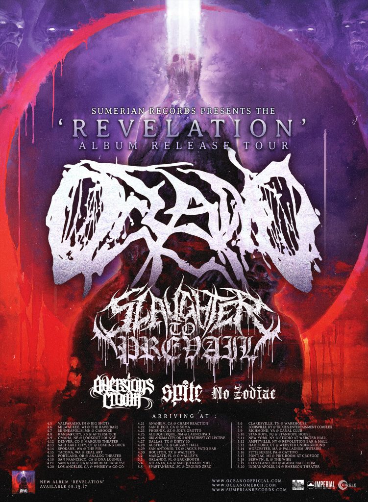 OCEANO, SLAUGHTER TO PREVAIL, AVERSIONS CROWN, SPITE, NO ZODIAC, PURGE ...