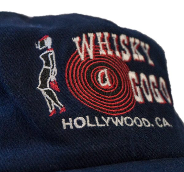 Whisky A Go Go Blue Hat w/ Red Stitching