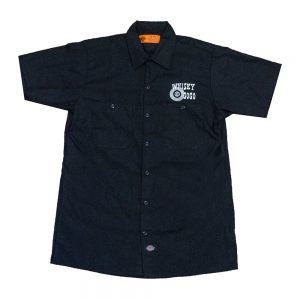 Whisky A Go Go Workshirt Front - Black white embroidery
