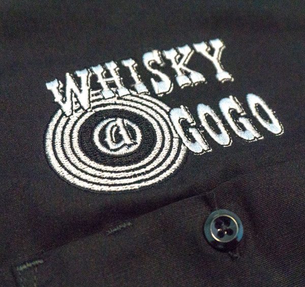 Whisky A Go Go Workshirt close-up vintage logo