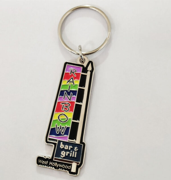 Rainbow Bar And Grill Keychain - Metal