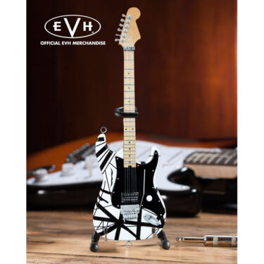 Officially Licensed EVH Black & White VH1 Eddie Van Halen Mini Guitar Replica Collectible