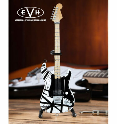 Officially Licensed EVH Black & White VH1 Eddie Van Halen Mini Guitar Replica Collectible