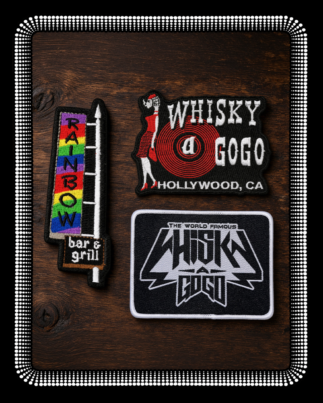 Rainbow Bar & Grill x Whisky a Go Go – Iron-on Patch Combo